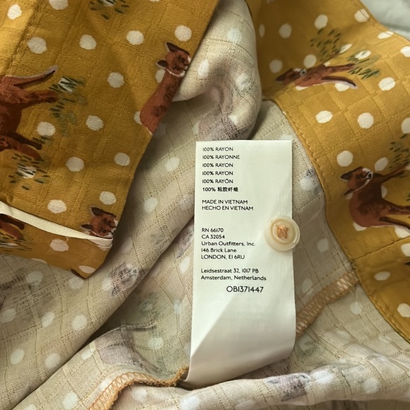 Anthropologie Forest Friends Fox Print Polka dots Mini Dress size US 4 with belt - Picture 12 of 16